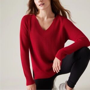 Athleta Hanover Refined V Neck Sweater